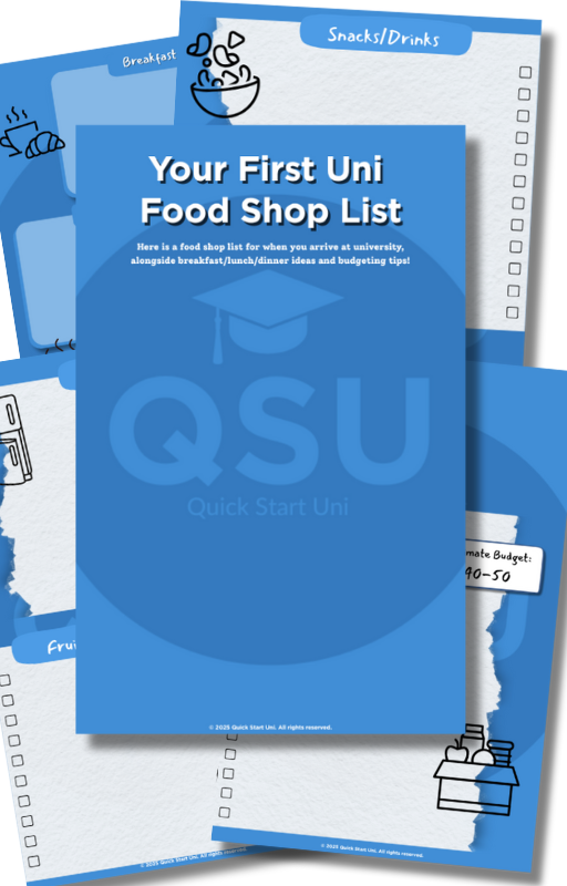 First Uni Food Shop List